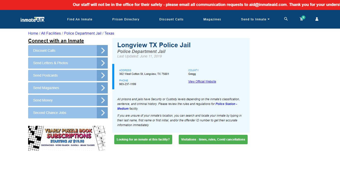 Longview TX Police Jail & Inmate Search - Longview, TX